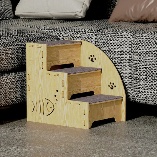 3-Step Wooden Pet Stairs
