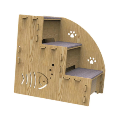 3-Step Wooden Pet Stairs