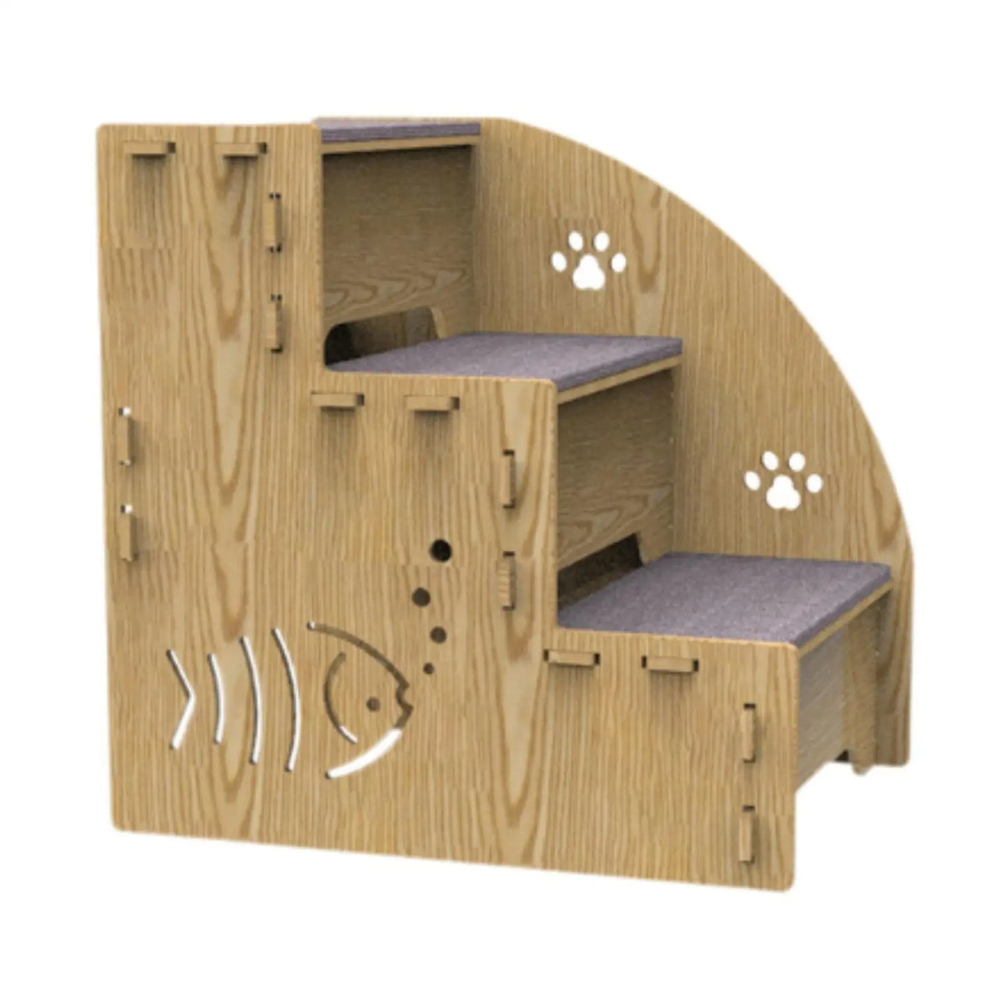 3-Step Wooden Pet Stairs